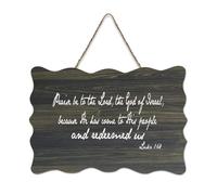 Luke 1:68 Praise Be to The Lord The God of Israel Because He Has Come to His People And Redeemed U Farmhouse Panneau en bois à suspendre pour porte de bureau, décoration d'intérieur, 15,2 x 25,4 cm