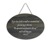 Luke 17:6 Panneau en bois avec inscription « If You Have Faith As Small As A Mustard Seed You Can Say to This Tree Be Uprooted And Pl Farmhouse » - 15,2 x 25,4 cm