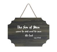 Luke 19:10 Décoration murale en bois rustique « The Son of Man Came to Seek And to Save The Lost » - Décoration murale en bois pour salon, chambre à coucher, porte, fenêtre, maison, pendaison de