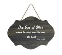 Luke 19:10 Décoration murale en bois rustique « The Son of Man Came to Seek And to Save The Lost » pour porte d'entrée, porche, décoration murale, panneau en bois pour café, maison, 15,2 x 25,4 cm