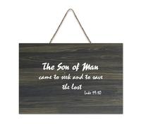 Luke 19:10 Décoration murale « The Son of Man Came to Seek And to Save The Lost Wood » - 15,2 x 25,4 cm - Décoration murale rustique à suspendre pour porte d'entrée, salon, cuisine