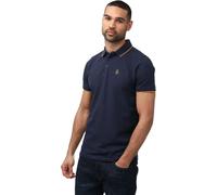 Luke 1977 - Polo à rayures contrastées "Ricky" pour homme GT4685 (XS) (Marine)