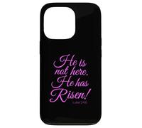 Luke 24:6 He Has Risen Verse Bible Écriture Dieu Bible Prier Coque pour iPhone 13 Pro