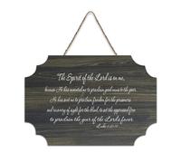 Luke 4:18 19 The Spirit of The Lord Is on Me Because He Has Anointed Me to Proclaim Good News to Th Panneau de bienvenue en bois rustique pour porte d'entrée Décoration murale 15,2 x 25,4 cm