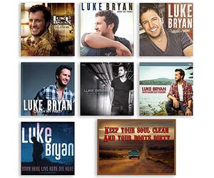 Luke Bryan Album Studio Collection complète I'll Stay Me / Doin' My Thing / Tailgates / Crash My Party / Kill the Lights / What Makes You Country / Born Here Live Her + Carte d'art bonus