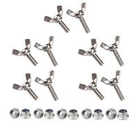 Lukery 10-Sets boulons à oreilles M5 et écrous de blocage à bride en acier inoxydable 304, boutons de serrage à oreilles (M5x80mm)