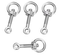 Lukery 4-Sets Boulons à œil avec écrou à œil M8 en acier inoxydable 304, Anneaux de levage avec écrous à anneau (M8 x 140 mm)