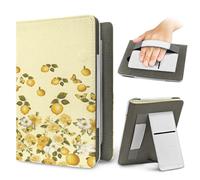Lukery Coque pour Kindle 6.8-7 inch Imprimé Fruits,Liseuse Étuis Stand Coque Housse avec Dragonne,11e et 12e Générations Étui Compatible,Protection Kindle Universel Portable (Citron)
