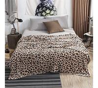 Lukery Couverture Flanelle Hiver, Jete de Canapé Douillette & Confortable Couverture Douce Microfibre pour Le Voyage Canapé Lit, Fit All-Season (100x120,Imprimé léopard)