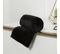 Lukery Couverture Polaire Hiver, Couleurs Unies Jete de Canapé Douillette & Confortable Couverture Douce Microfibre pour Le Voyage Canapé Lit, Fit All-Season (70x100,Noir)
