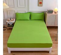 Lukery Drap Housse avec Une Rebord Élastique, Ajustable Couleur Unie Housse Matelas 1/2 Personne avec Bonnet 27 cm, Drap de Lit Microfibre Doux et Respirant en Machine (Vert 1,180x200+27 cm)