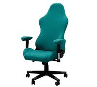 Lukery Housse Chaise Gaming - Housse de Chaise de Bureau Extensible, Couleur Unie Plaid Jacquard Housse Fauteuil Bureau Lavable, pour Chaise de Bureau Pivotante Ordinateur Universelle (Vert foncé)