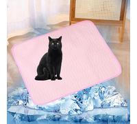 Lukery Kühlmatte für Hunde Katze, Kühlbett für Sommer Natürliche Kühlung Hundekühlmatte Waschbar Kühlendes Hundebett Eisseide für Zuhause Unterwegs Oder im Auto (S-50 * 40cm),Rose