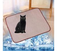 Lukery Kühlmatte für Hunde Katze, Kühlbett für Sommer Natürliche Kühlung Hundekühlmatte Waschbar Kühlendes Hundebett Eisseide für Zuhause Unterwegs Oder im Auto (XL-100 * 75cm,Marron)