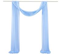 Lukery Mariage Arche Tenture, Extérieur Mariage Rideau Tulle pour Fond de Décor Pelouse Voilage Drapés Mousseline de Soie pour Arche de Mariage, Fête Prénatale, Mariage (75x600cm(20FT),Bleu Denim)