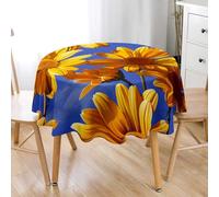 Lukery Nappe Ronde, 3D Marguerite Nappe Table Cloth Éclaboussures, 90-200cm Table Cover Résistant aux Taches pour Restaurant, Jardin, Cuisine (Marguerite 03,150cm)