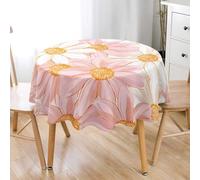 Lukery Nappe Ronde, 3D Marguerite Nappe Table Cloth Éclaboussures, 90-200cm Table Cover Résistant aux Taches pour Restaurant, Jardin, Cuisine (Marguerite 06,200cm)