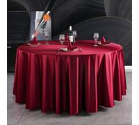 Lukery Nappe Ronde Lavable, 2024 Nouveau Satin Nappe de Table Essuyable Anti-Taches Épaissie Nappe pour Banquet Mariage Jardin Restaurants Cuisine (240cm,Bourgogne)