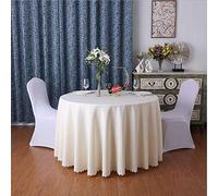Lukery Nappe Ronde Lavable, Nappe de Table Essuyable Anti-Taches, Couleur Unie Nappe Taille au Choix, pour Cuisine, Jardin, Restaurants Décoration (Diamètre 260cm,crème)