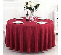 Lukery Nappe Ronde Lavable, Nappe de Table Essuyable Anti-Taches, Jacquard Nappe Taille au Choix, pour Cuisine, Jardin, Exterieur, Restaurants Décoration (Bourgogne,Diamètre 220cm)