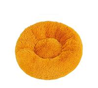 Lukery Panier pour Chien, Lit pour Chien Lit pour Chat Peluche Moelleux Doux Confortable Mignon Rond en Donut Animal de Compagnie Lit Coussin pour Petit Moyen Grands Chiens (60CM,Jaune doré)
