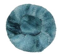 Lukery Panier pour Chien, Lit pour Chien Lit pour Chat Peluche Moelleux Doux Confortable Mignon Rond en Donut Animal de Compagnie Lit Coussin pour Petit Moyen Grands Chiens (80CM,Bleu Brumeux)