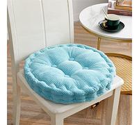 Lukery Rond Coton Coussins de Chaise Tatami Coussin D'assise Confortable Respirant Rembourrés Coussins de Siège pour Bureau Jardin Intérieur Extérieur Décoration (Bleu Ciel,40X40CM)
