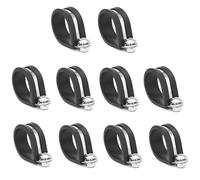 Lukery Rubber Cushioned R Shape Clamps with screw and lock nut,Cable Mounting Hose Pipe Clamps (58mm,10)