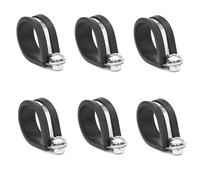 Lukery Rubber Cushioned R Shape Clamps with screw and lock nut,Cable Mounting Hose Pipe Clamps (74mm,6)