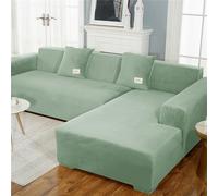 Lukery Salon Housses de Fauteuil Housse Canapé Extensible Velours Housse de Canapé 1/2/3/4 Place Quatre Saisons Housse Canapé pour Sofa Décorative (Vert Avocat,2 Places)