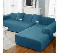 Lukery Salon Housses de Fauteuil Housse Canapé Extensible Velours Housse de Canapé 1/2/3/4 Place Quatre Saisons Housse Canapé pour Sofa Décorative (Paon Bleu,1 Place)