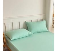 Lukery Taie Oreiller 48x74/50x75cm Lot de 2, Couleur Pure Housse de Coussin, Respirante et Douce Protege Oreiller (Vert Clair,50x75cm)