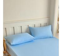 Lukery Taie Oreiller 48x74/50x75cm Lot de 2, Couleur Pure Housse de Coussin, Respirante et Douce Protege Oreiller (Bleu Ciel,48x74cm)