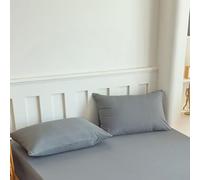 Lukery Taie Oreiller 48x74/50x75cm Lot de 2, Couleur Pure Housse de Coussin, Respirante et Douce Protege Oreiller (Gris foncé 01,48x74cm)
