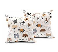 Lukery Taie Oreiller 50x75/40x80/65x65/80x80cm Lot de 2, 3D Animal Housse de Coussin, Respirante et Douce Protege Oreiller (Chiot 01,65x65cm)
