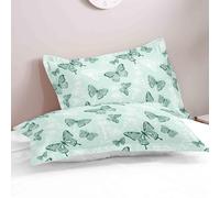 Lukery Taie Oreiller 50x75/40x80cm Lot de 2, Imprimé Papillon Housse de Coussin, Respirante et Douce Protege Oreiller (Papillon Vert Clair,40 * 80cm)