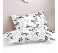 Lukery Taie Oreiller 50x75/40x80cm Lot de 2, Imprimé Papillon Housse de Coussin, Respirante et Douce Protege Oreiller (Papillon Blanc,40 * 80cm)