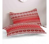 Lukery Taie Oreiller 50x75/40x80cm Lot de 2, Style Rétro Housse de Coussin, Respirante et Douce Protege Oreiller (Rouge Brique,50 * 75cm)