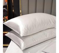 Lukery Taie Oreiller 50x75/50x90cm Lot de 2, Couleur Pure Housse de Coussin, Respirante et Douce Protege Oreiller (Blanc 03,50x90cm)