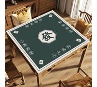 Lukery Tapis Boue de Diatomée Tapis de Jeu de Plateau de Style Facile à Nettoyer Chinois Absorbe l'Humidité Résistant à l'usure pour Table Carrée Cuisine (Vert Foncé,110x110cm)