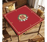 Lukery Tapis Boue de Diatomée Tapis de Jeu de Plateau de Style Facile à Nettoyer Chinois Absorbe l'Humidité Résistant à l'usure pour Table Carrée Cuisine (Rouge 2,100x100cm)