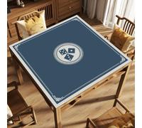 Lukery Tapis Boue de Diatomée Tapis de Jeu de Plateau de Style Facile à Nettoyer Chinois Absorbe l'Humidité Résistant à l'usure pour Table Carrée Cuisine (Bleu,90x90cm)