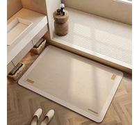 Lukery Tapis de Bain Absorbant Antidérapant, Beige Tapis Salle de Bain Diatomite Lavable Super Absorbant Sèche Rapide Tapis Douche Tapis de Cuisine Tapis Vaisselle (60x90cm,Simple)