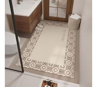 Lukery Tapis de Bain Absorbant, Antidérapant Tapis de Cuisine Salle de Bain Diatomite Très Grand Lavable Absorbant Sèche Rapide Douche Vaisselle (Kaki Crème,60x90cm)