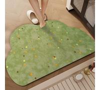 Lukery Tapis de Bain Absorbant, Forme du Nuage Tapis de Cuisine Salle de Bain Diatomite Antidérapant Lavable Absorbant Sèche Rapide Douche Vaisselle (Pois,60x90cm)