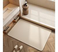 Lukery Tapis de bain antidérapant, à séchage rapide, super absorbant, beige, lavable, en terre de diatomée, pour douche, baignoire, cuisine, 40 x 60 cm, rectangulaire