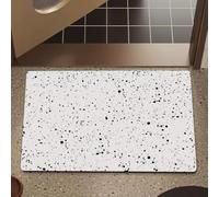 Lukery Tapis de Bain - Antidérapant Super Absorbant Diatomite, Tapis de Salle de Bain Lavable Microfibre Absorbant Sèche Rapide Douche Portes de Salle | Points d'encre (Blanc,40x60cm)