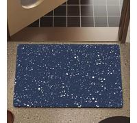Lukery Tapis de Bain - Antidérapant Super Absorbant Diatomite, Tapis de Salle de Bain Lavable Microfibre Absorbant Sèche Rapide Douche Portes de Salle | Points d'encre (Bleu,60x90cm)