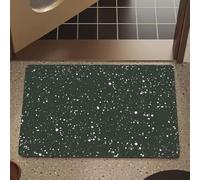 Lukery Tapis de Bain - Antidérapant Super Absorbant Diatomite, Tapis de Salle de Bain Lavable Microfibre Absorbant Sèche Rapide Douche Portes de Salle | Points d'encre (Vert,80x120cm)