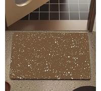 Lukery Tapis de Bain - Antidérapant Super Absorbant Diatomite, Tapis de Salle de Bain Lavable Microfibre Absorbant Sèche Rapide Douche Portes de Salle | Points d'encre (Marron,50x80cm)